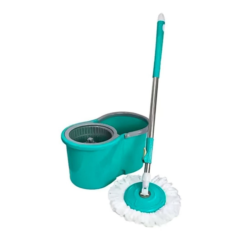 Mop Com Esfregão Giratório Microfibra E Balde 12 Litros