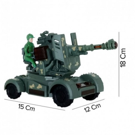 Carrinho Bate E Volta Tanque De Guerra Militar Com Luz E Som