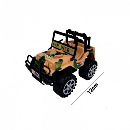 Carrinho A Fricção Jipe De Exército Militar 9cm