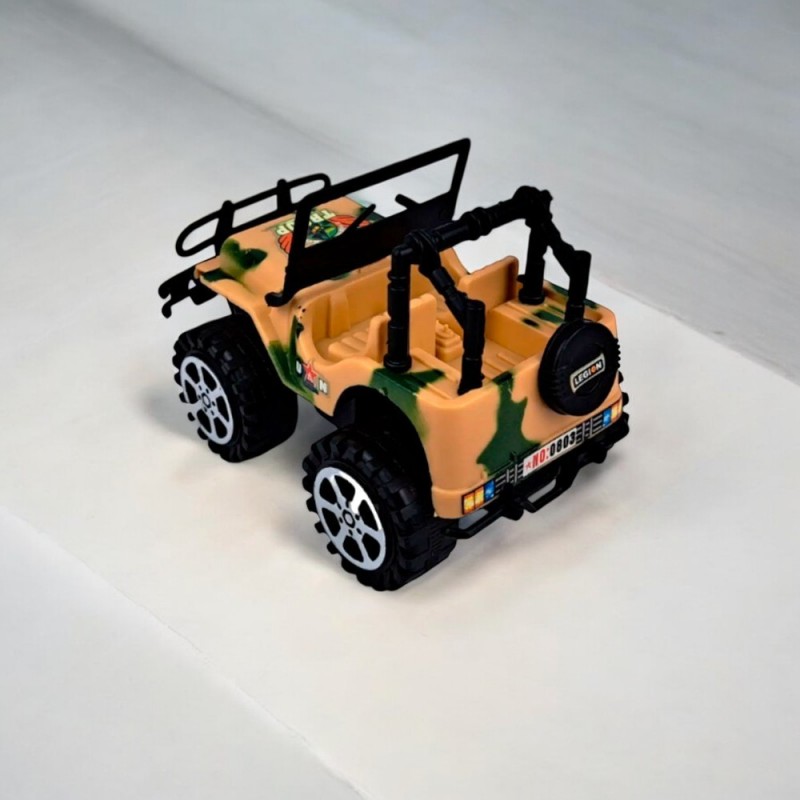 Carrinho A Fricção Jipe De Exército Militar 9cm