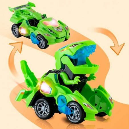Carrinho Transforme Dinossauro Bate E Volta Com Luz E Som