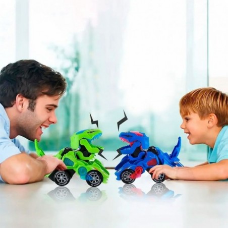 Carrinho Transforme Dinossauro Bate E Volta Com Luz E Som