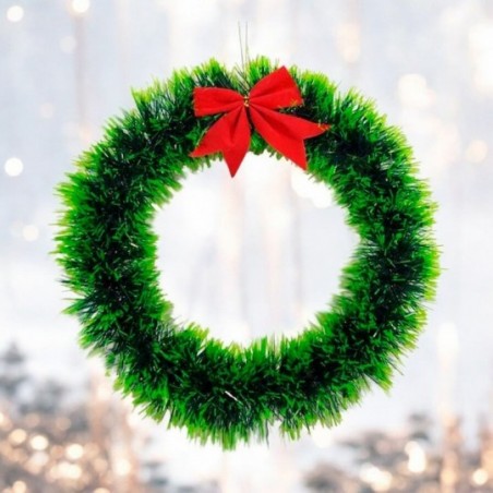 Guirlanda Festão 25cm Com Laço Decoração De Natal