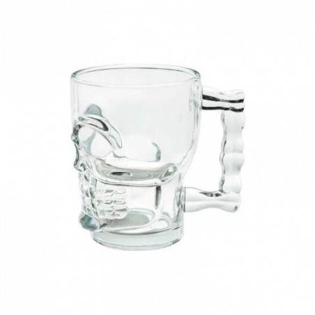 Caneca De Vidro 400ml Para Chopp Caveira 2 Peças