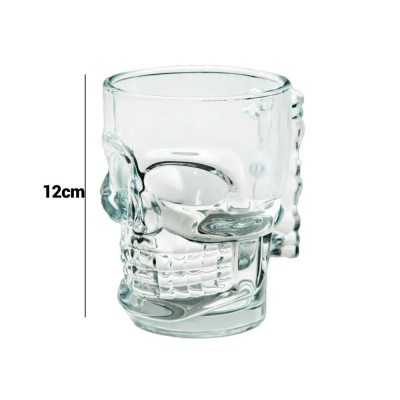 Caneca De Vidro 400ml Para Chopp Caveira 2 Peças