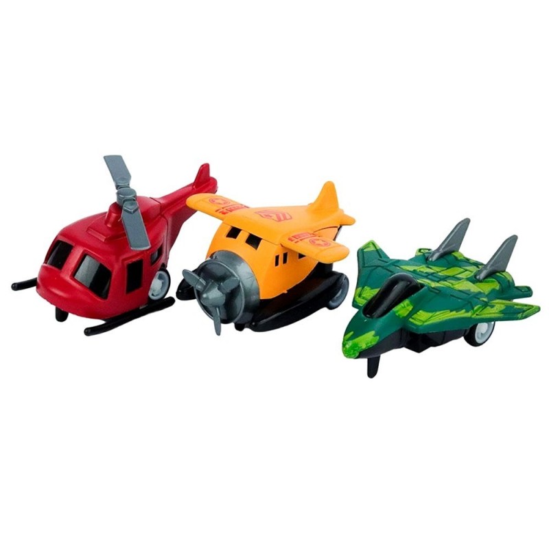 Brinquedo Mini Aeronaves A Fricção Airline 3 Peças