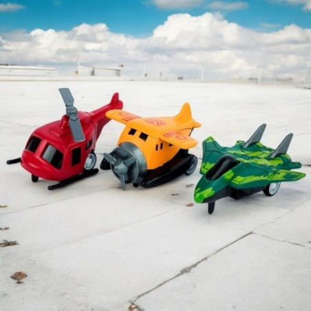 Brinquedo Mini Aeronaves A Fricção Airline 3 Peças