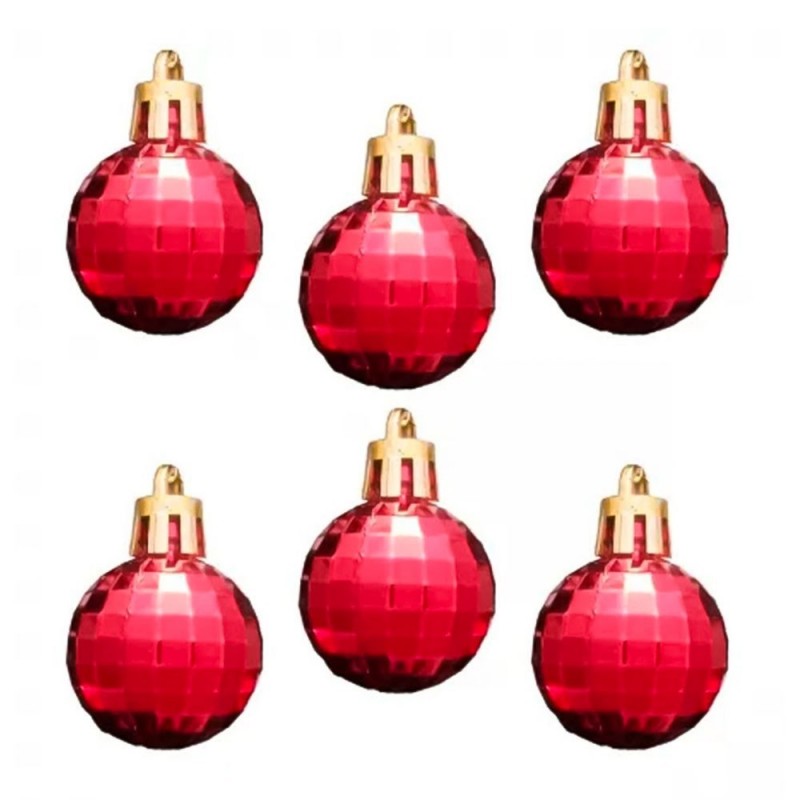 Kit 15 Bolas De Natal Enfeite Facetada 3 Cm