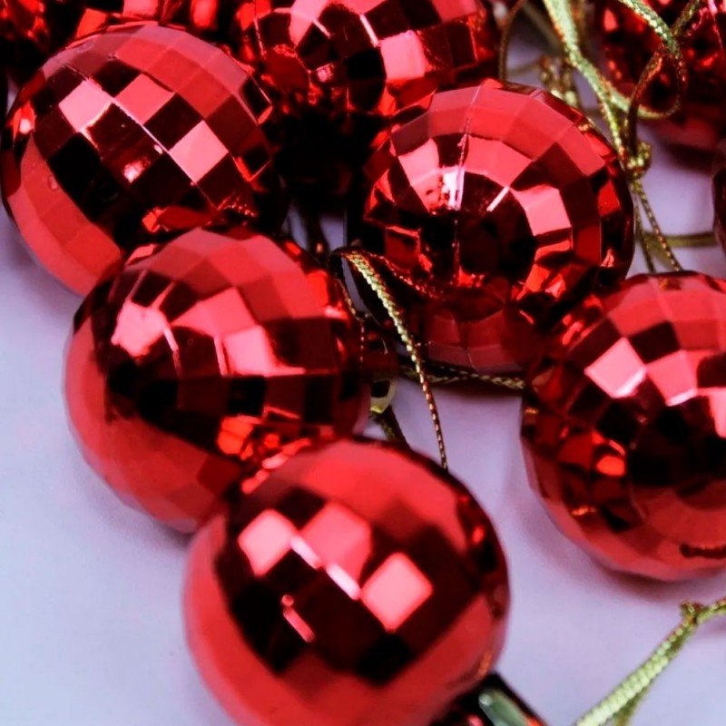 Kit 15 Bolas De Natal Enfeite Facetada 3 Cm