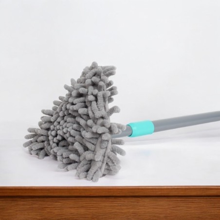 Esfregão Mop Triangular Chenile Retrátil Cabo 90cm