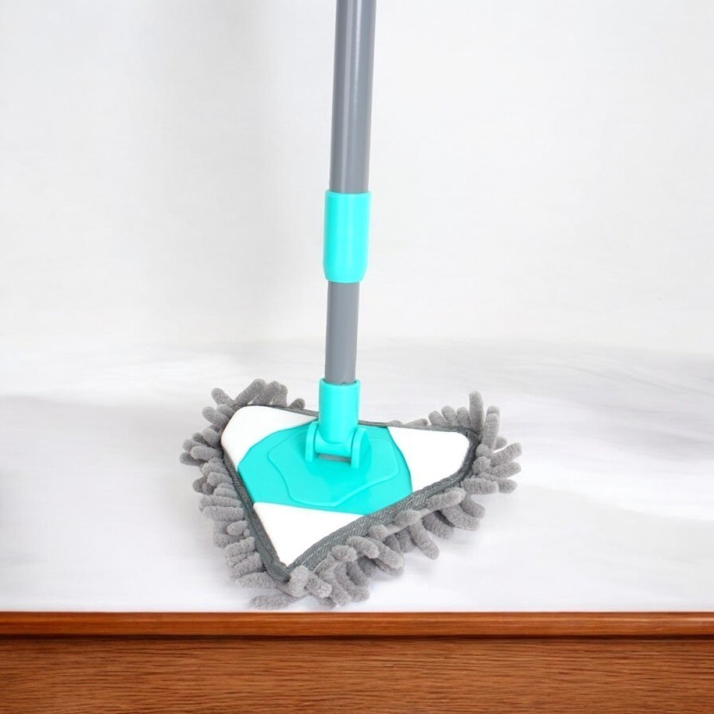 Esfregão Mop Triangular Chenile Retrátil Cabo 90cm