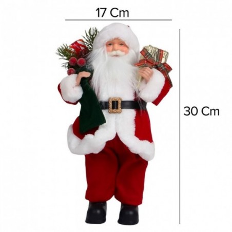 Boneco Enfeite De Natal Papai Noel Presentes 30cm
