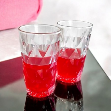 Conjunto Jogo De 4 Copos De Vidro Diamond Preto 370ml