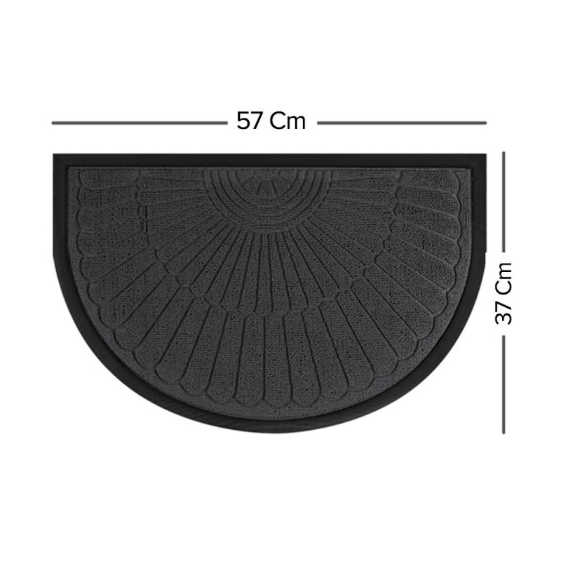 Tapete De Capacho Meia Lua Emborrachado 37cm x 57cm