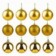 Kit 12 Bolas De Natal Lisa Fosca Glitter 5cm Dourado