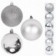 Kit 6 Bolas De Natal Prata 7cm Mista Enfeite De Arvore
