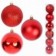 Kit 6 Bolas De Natal Vermelho 7cm Mista Enfeite De Arvore