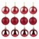 Kit 12 Bolas De Natal Mista Fosca Lisa Glitter 5cm Vinho