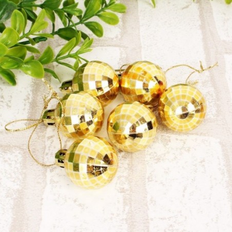 Kit 15 Bolas De Natal Enfeite Facetada 3cm Dourada