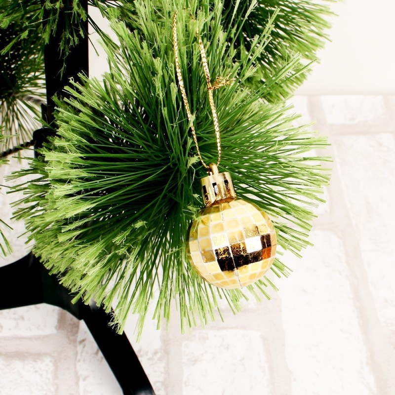 Kit 15 Bolas De Natal Enfeite Facetada 3cm Dourada