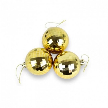 Kit 15 Bolas De Natal Enfeite Facetada 3cm Dourada