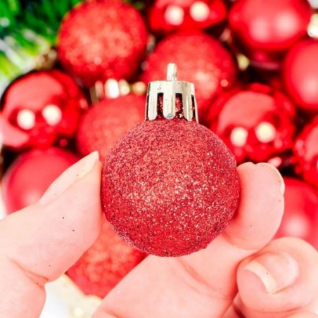 Kit 15 Bolas De Natal Decorativa Enfeite 3cm Vinho