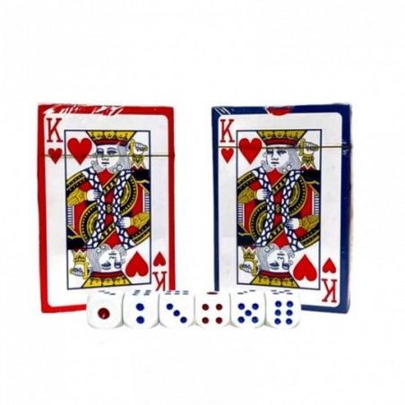 Conjunto 2 Jogos De Cartas Baralhos Com 54 Cartas e 6 Dados