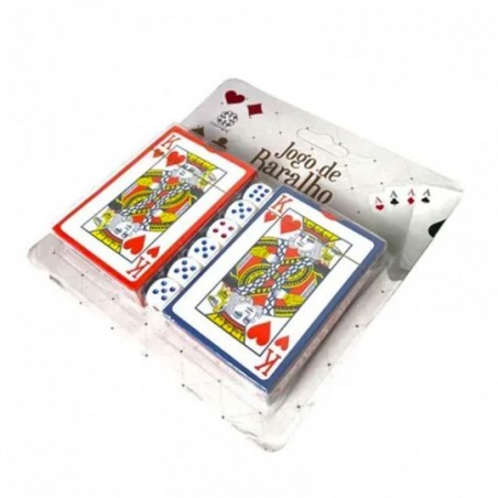 Conjunto 2 Jogos De Cartas Baralhos Com 54 Cartas e 6 Dados