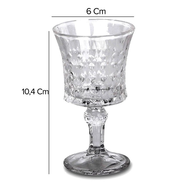 Jogo De Taças De Vidro Para Licor 6 Peças 65ml