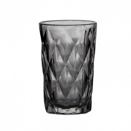 Conjunto Jogo De 4 Copos De Vidro Diamond Preto 370ml