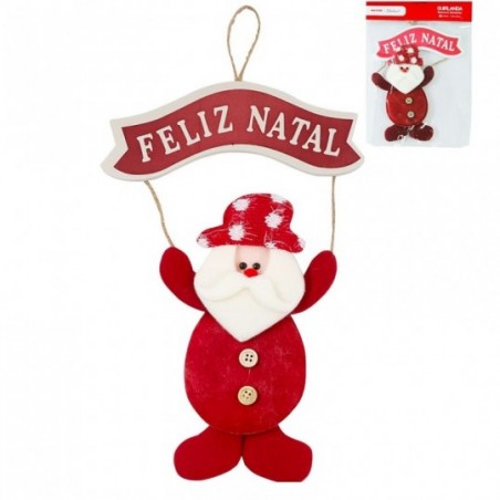 Guirlanda Papai Noel E Boneco De Neve Com Placa 19cm x 27cm