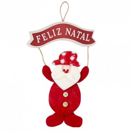 Guirlanda Papai Noel E Boneco De Neve Com Placa 19cm x 27cm