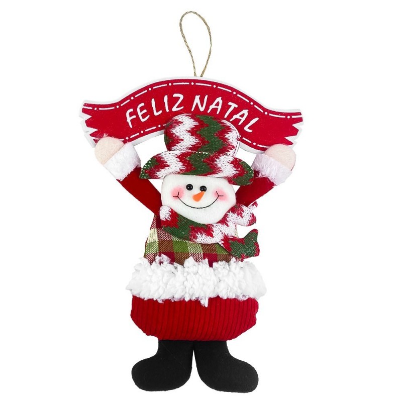 Guirlanda Xadrez Papai Noel Boneco De Neve 18cm x 24cm