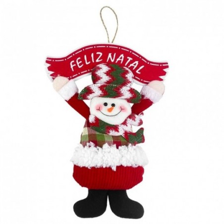 Guirlanda Xadrez Papai Noel Boneco De Neve 18cm x 24cm