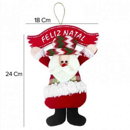 Guirlanda Xadrez Papai Noel Boneco De Neve 18cm x 24cm