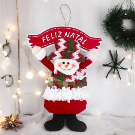 Guirlanda Xadrez Papai Noel Boneco De Neve 18cm x 24cm