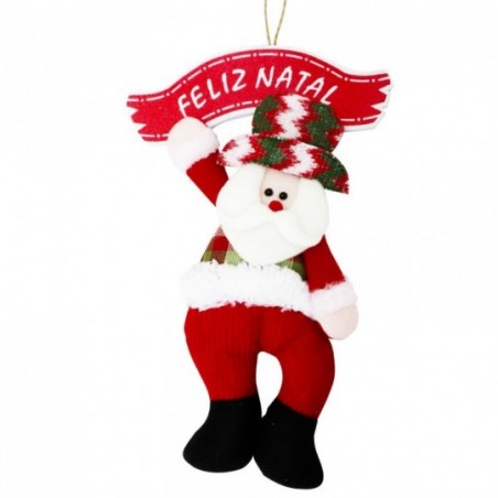 Guirlanda Feliz Natal Papai Noel E Boneco De Neve 18cm x 30cm