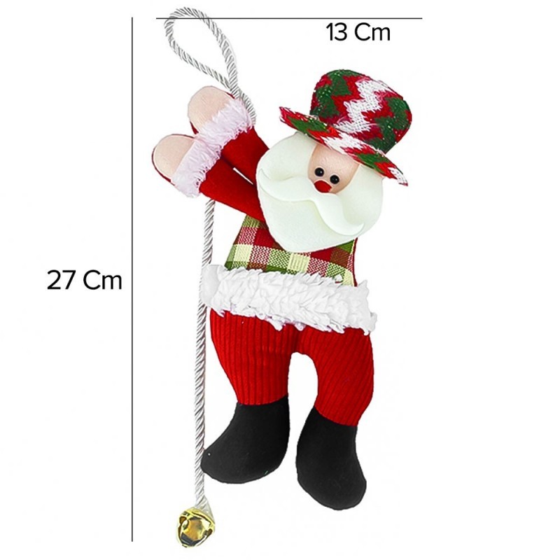 Pelúcia De Pendurar Natalino Rapel Com Guizo 13cm x 27cm