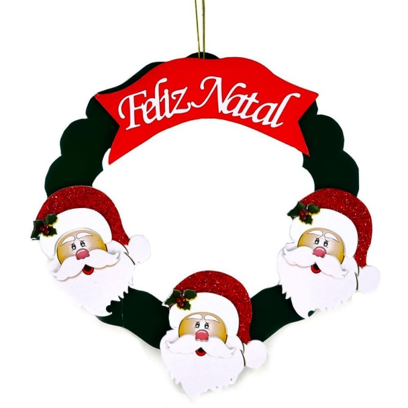 Enfeite Guirlanda Decorativa Feliz Natal Noel 25cm