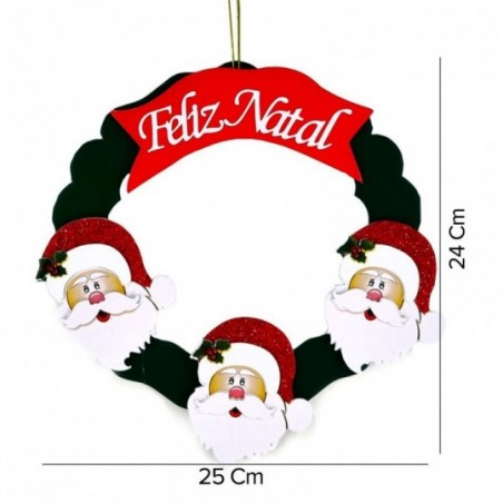 Enfeite Guirlanda Decorativa Feliz Natal Noel 25cm