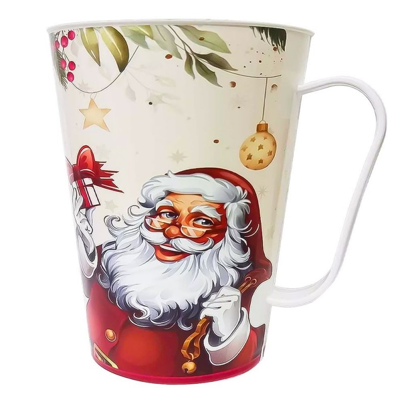 Caneca 430ml De Plástico Decorada Feliz Natal