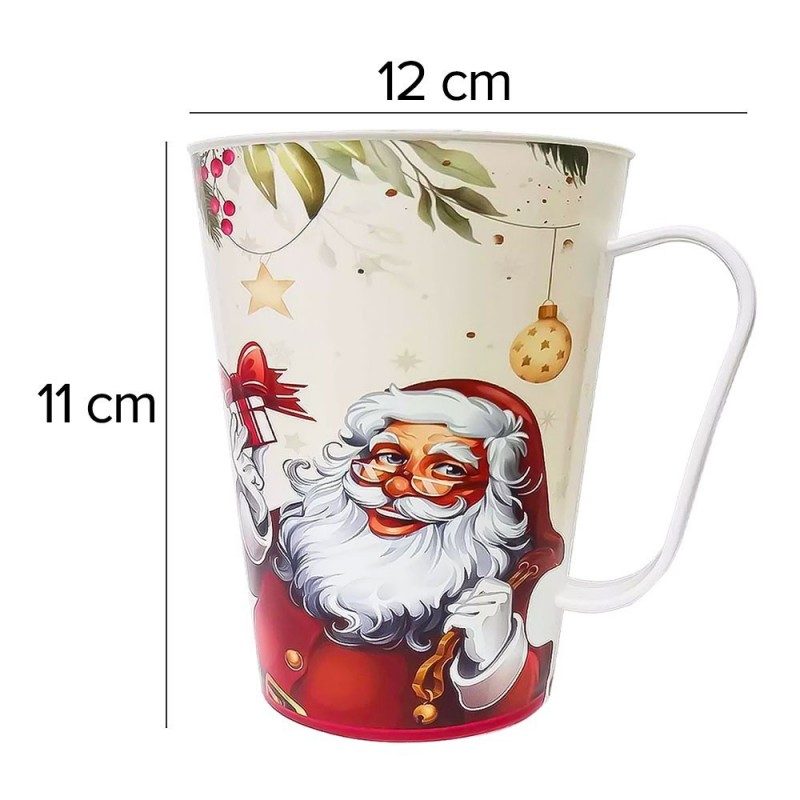 Caneca 430ml De Plástico Decorada Feliz Natal
