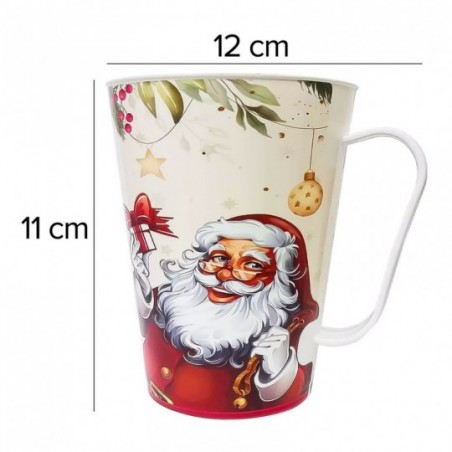 Caneca 430ml De Plástico Decorada Feliz Natal