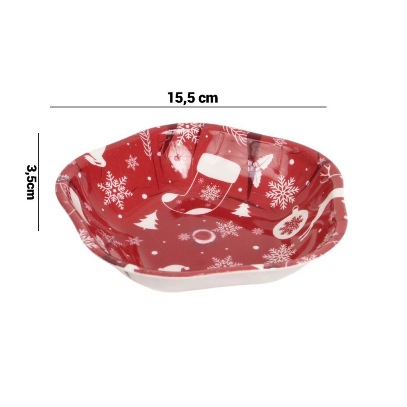 Tigela De Plástico Ondulada Figuras Natalinas 3 Peças