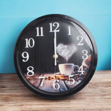 Relógio De Parede Redondo Estampas Coffee 23cm