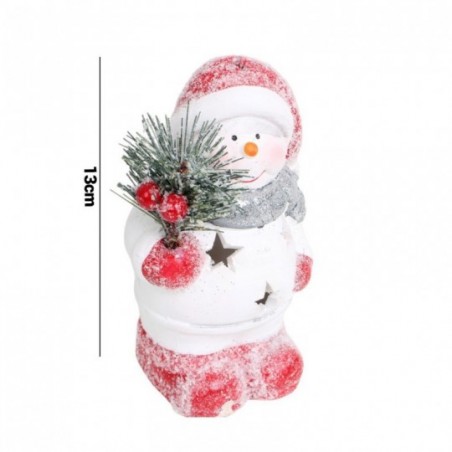 Enfeite Natalino Boneco De Cerâmica Com Luz 13cm