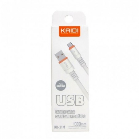Cabo USB Micro V8 1 Metro Carregamento Rápido 3A