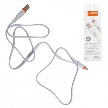Cabo USB Tipo-C 1 Metro Carregamento Rápido 3A