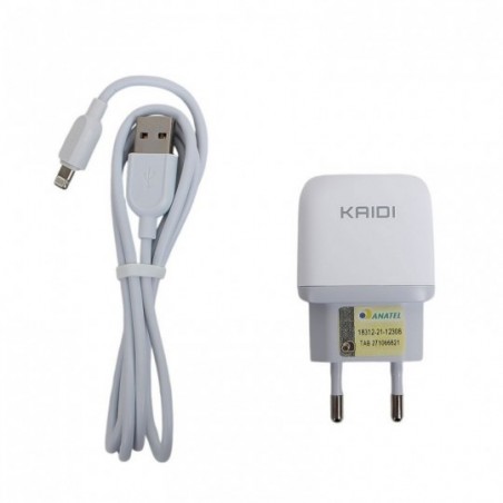 Carregador Rápido Duplo USB Com Cabo Lightning 2.4A