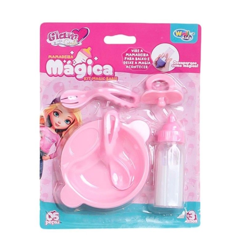 Kit Papinha Com Acessórios Para Bonecas Com Mamadeira Glam Girls